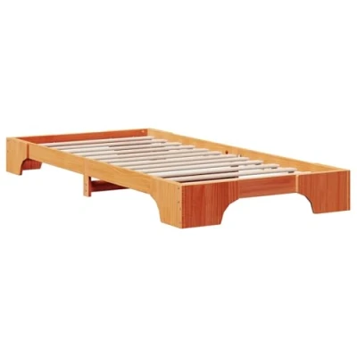 Afbeelding van vidaXL Bedframe Gewaxte bruin Massief hout 80 x 200 cm
