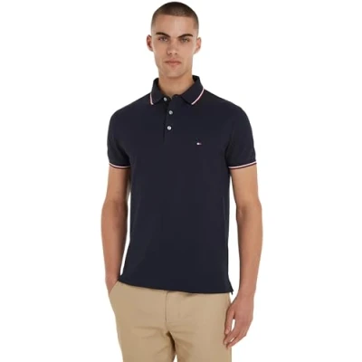 Afbeelding van Tommy Hilfiger RWB Tipped Poloshirt, Heren, Maat: XS, Desert sky