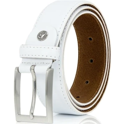 Afbeelding van LINDENMANN leren riem heren/riem heren, rundleer XL gebombeerd, wit