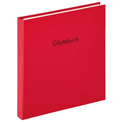 Afbeelding van walther design gastenboek rood 26 x 25 cm met reliëf en spiraalbinding, Fun GB 206 R