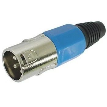 Afbeelding van MANNELIJKE 3P XLR PLUG VERNIKKELD BLAUW