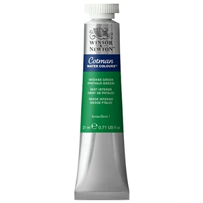 Afbeelding van Winsor &amp; Newton 0308329 Cotman aquarelverf, uitstekende transparantie, kleursterkte, tintsterkte en goede schildereigenschappen 21ml Tube, Intense Phthalo Green