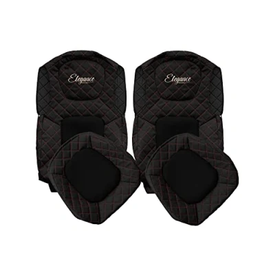 Afbeelding van F CORE Stoelhoezen vrachtwagen compatibel voor FORD MAX 10.18 ZWART/ROOD