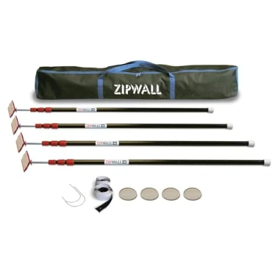 Afbeelding van ZipWall ZP4 ZipPole stangen voor stofbescherming, 3 m, veerbelasting, 4 stuks