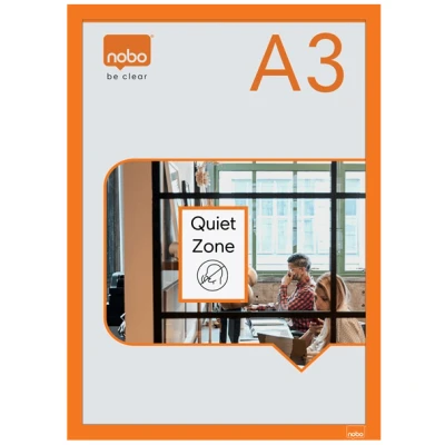 Afbeelding van Nobo zelfklevend magnetisch kader A3 Set van 2 stuks Oranje