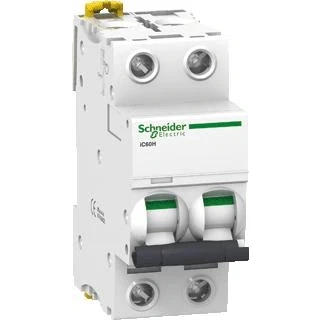 Afbeelding van Schneider electric ic60h installatieautomaat 2 polig 10ka 15ka c karakteristiek 25a 4 modulen a9f89225