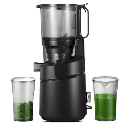 Afbeelding van AMZCHEF Automatische alles in één sapcentrifuge, 135MM opening en 1,8L sapcentrifuge voor groenten fruit, 250W Slow Juicer Testwinnaar met drievoudig filter Zwart