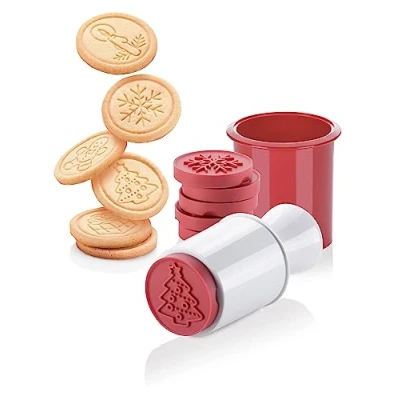 Afbeelding van Tescoma Cookie Stempel, 6 Kerst Motief Delicia, Rood, 9,7 x 14,7 cm