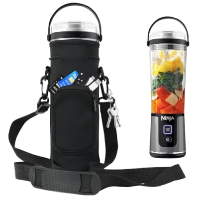 Afbeelding van Draagbare blender opbergtas hoes met schouderriem voor Ninja BC151EUBK/BC151EUNV/BC151EUCR/BC151EUEM/BC151EUPR/BC151EUWH Blast draadloze mixer, draagbaar, 530 ml (zwart)