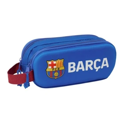 Afbeelding van Pennenetui met 2 vakken F.C. Barcelona Marineblauw 21 x 8 6 cm 3D