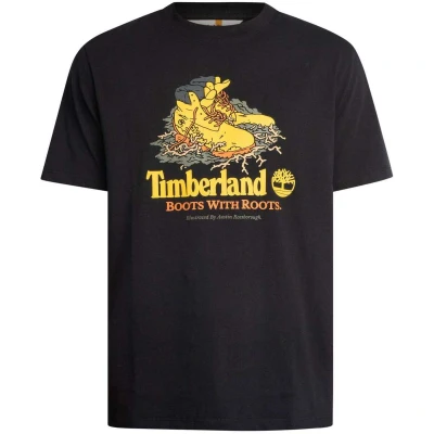 Afbeelding van Timberland Front BOOT Graphic TEE Tshirt print, Heren, Maat: Large, Black
