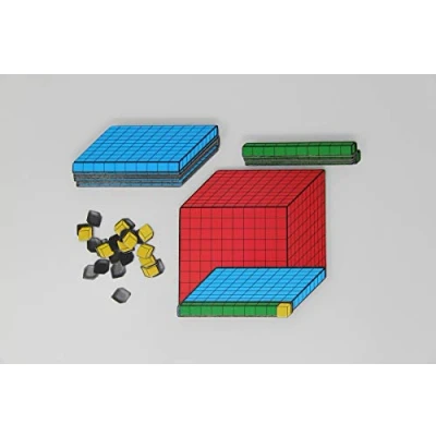 Afbeelding van WISSNER aktiv lernen 3D magnetische decimale rekenset, 54 onderdelen gemaakt van MAG Pap , in een doos