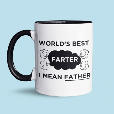 Afbeelding van NietMokken.nl Grappige Beker voor Vader World&#039;s Best Farter, I Mean Father Leuk Vaderdagcadeau Origineel Cadeau Papa Mok met Tekst 325 ml Koffiemok Zwart variant