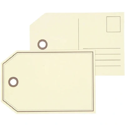 Afbeelding van Creativ company cadeaulabels crème groot 10st