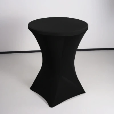 Afbeelding van Stretch rok zwart statafelrok statafel 80cm statafelhoes