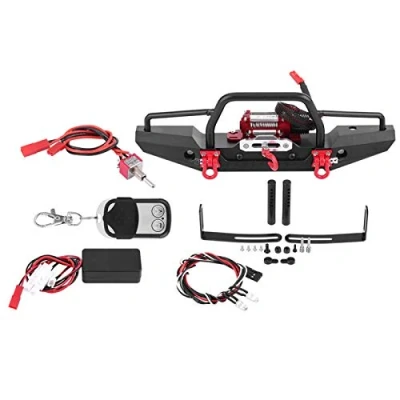 Afbeelding van RC auto voorbumper met lier, aluminium lier upgrade onderdeel compatibel Traxxas Crawler