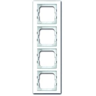Afbeelding van Abb busch jaeger axcent 4 voudig afdekraam montage vert hori klem glans wit glas ip20 2cka001754a4440