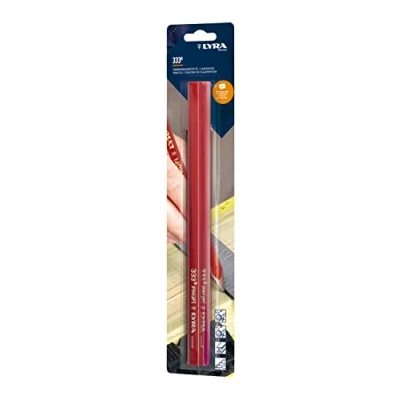 Afbeelding van LYRA L4338006, timmerstift 333® ovaal 30cm lang, potlood in professionele uitvoering, ideaal voor markeringen op hout, 3 stuks blister