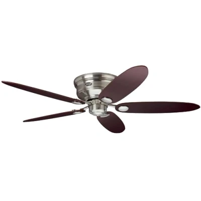 Afbeelding van HUNTER FAN plafondventilator Low Profile 132 cm voor gebruik binnenshuis, met trekkoord en 4 verwisselbare vleugels in de kleur esdoorn chocolade, optimaal zomer winter, model 24372