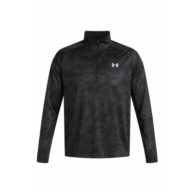 Afbeelding van Under Armour Tech 2.0 1/2 T shirt met halve ritssluiting voor heren, zwart/wit, CH