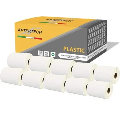 Afbeelding van AFTERTECH 10 x 4XLP, 4XL, 104 159 mm rollen met waterdichte kunststof etiketten, compatibel (220 etiketten/rol = 2200 in totaal) voor Dymo LabelWriter labelprinter 4XLPLA