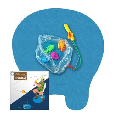 Afbeelding van Vissen Toilet Game Complete set Spel voor toiletten/wc Premium kwaliteit Vissenset 1 mat Hengel 4 Magneet Fish Mini aquarium OriginalCup®