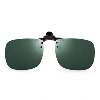 Afbeelding van JM Gepolariseerde clip on zonnebril, opklapbare lens voor correctiebril, Groen, One Size