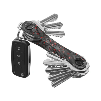 Afbeelding van KeySmart Compact Keyholder Red Forged Carbon