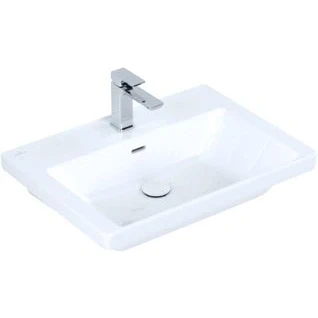 Afbeelding van Villeroy &amp; Boch Subway 3.0 meubelwastafel wit ceramic+ (65 x 47 cm) 1