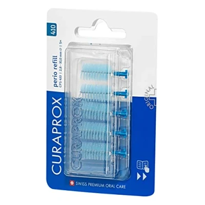 Afbeelding van Curaprox Interdentale borstels CPS 410 perio, navulling, 5 stuks, blauw, 2,8 mm diameter, 10 effectiviteit, navulverpakking zonder houder