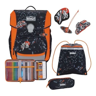 Afbeelding van Scout Schooltas Basic Neo Set 4 delig Space Data Zwart