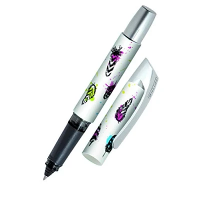 Afbeelding van Online Campus Feahter Rollerball met ergonomische handgreep, standaard inktpatronen, voor rechts en linkshandigen, school, universiteit, veelschrijvers