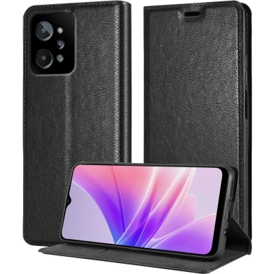 Afbeelding van Cadorabo Hoesje geschikt voor Realme C31 in ZWARTE NACHT Beschermhoes met magnetische sluiting, standfunctie en kaartvakje Book Case Cover Etui