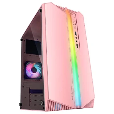 Afbeelding van Mars Gaming MC S1, Case PC Ultracompacte Micro ATX, ARGB Front Lighting 12 Modes, FRGB Fan, Full Side Window Case, Ondersteunt Vloeistofkoelers tot 120mm, Roze