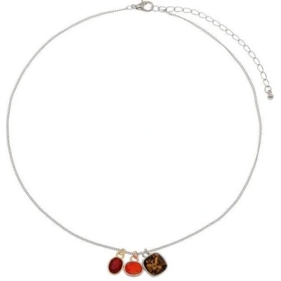 Afbeelding van Behave Ketting zilver kleur met multi hanger 40 cm
