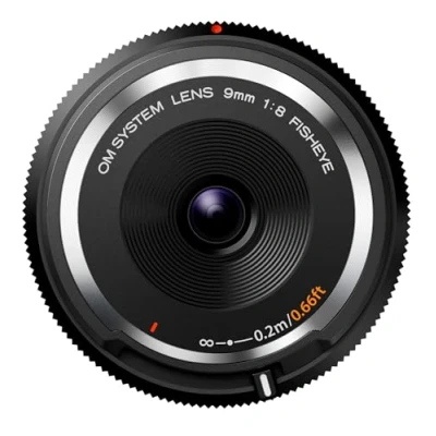 Afbeelding van OM SYSTEM 9 mm 1:8.0 Fish Eye Body Cap Lens, geschikt voor alle Olympus, Panasonic MFT Camera&#039;s Zwart