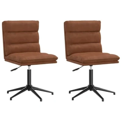 Afbeelding van Eetkamerstoelen 2 st kunstleer bruin