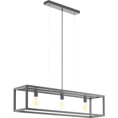 Afbeelding van EGLO hanglamp 3 lichts E27 Elswick grijs