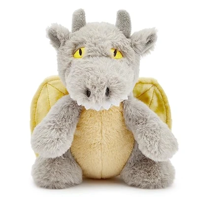 Afbeelding van Zappi Co Ultra Zacht Grijze Draak Knuffelspeelgoed (21 cm Hoogte) 100% Gerecycled, Milieuvriendelijk, Kraamcadeau, Realistisch Levensecht