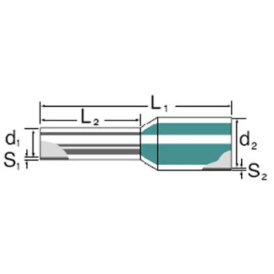 Afbeelding van Weidmüller 9026030000 Adereindhulzen 0.34 mm² Deels geïsoleerd Turquoise 500 stuk(s)