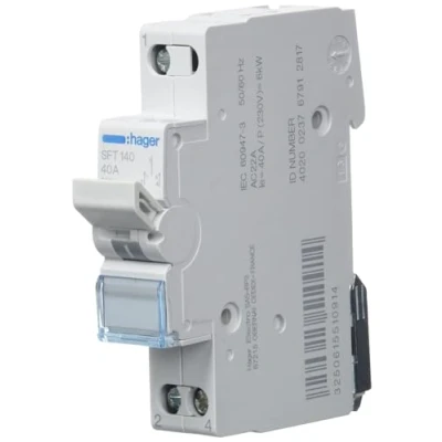 Afbeelding van Hager modulaire omschakelaar 1 polig 40 a no nc i 0 ii common point boven sft140