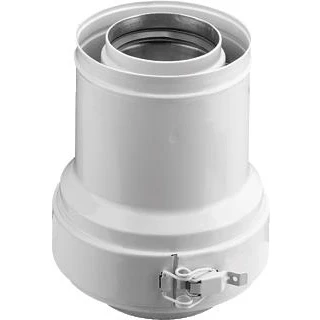 Afbeelding van Burgerhout Twinsafe+ verloopstuk verkl. alum. Ø 80/125 60/100 mm wit