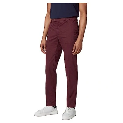Afbeelding van Hackett London Heren C Chino Kensington Broek, Rood (Maroon), 33W/34L, (kastanjebruin), 33W / 34L