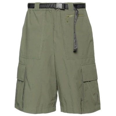 Afbeelding van Elasticated Waist Bermuda Shorts with Removable Belt Green