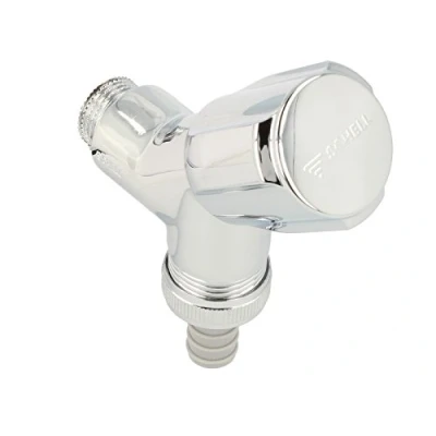 Afbeelding van SCHELL 033860699 Schuine zitventiel COMFORT, voor wasmachineaansluiting 1/2 inch, oppervlak chroom, COMFORT handgreep en bovenkant vetkamer, rozet, 54 mm, terugslagklep, slangschroefverbinding