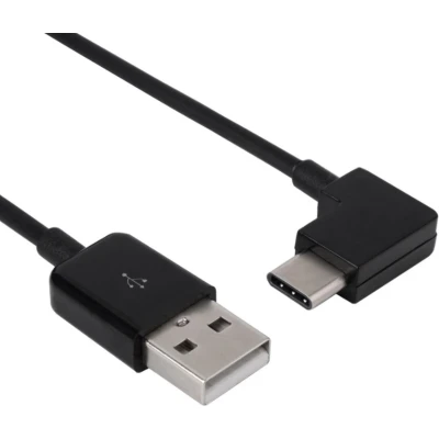 Afbeelding van USB C haaks naar A kabel USB2.0 tot 1A / zwart 1 meter