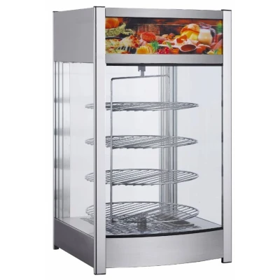 Afbeelding van Warme pizza presentatievitrine Niklas 4 roterende roosters Ø355mm (H)78,5x(B)46x(D)44,8