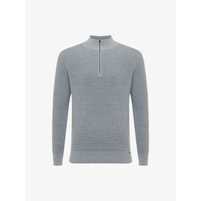 Afbeelding van Gentiluomo Turtle Zip Truien &amp; Vesten Heren Sweater Hoodie Vest Blauw Maat XL