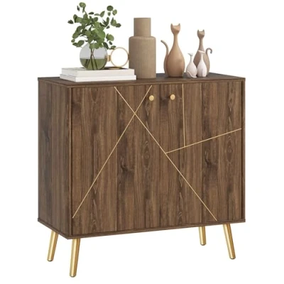 Afbeelding van HOMCOM Dressoir MDF 80x37x77cm Bruin