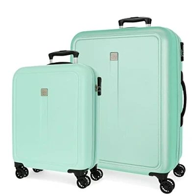 Afbeelding van Roll Road Camboya Cabinetrolley, zwart, 40 x 55 20 cm, stijve ABS combinatiesluiting, zijkant, 37 l, 3,08 kg, 4 wielen, handbagage, turquoise, cm / 48 68 27 Set van 2 koffers